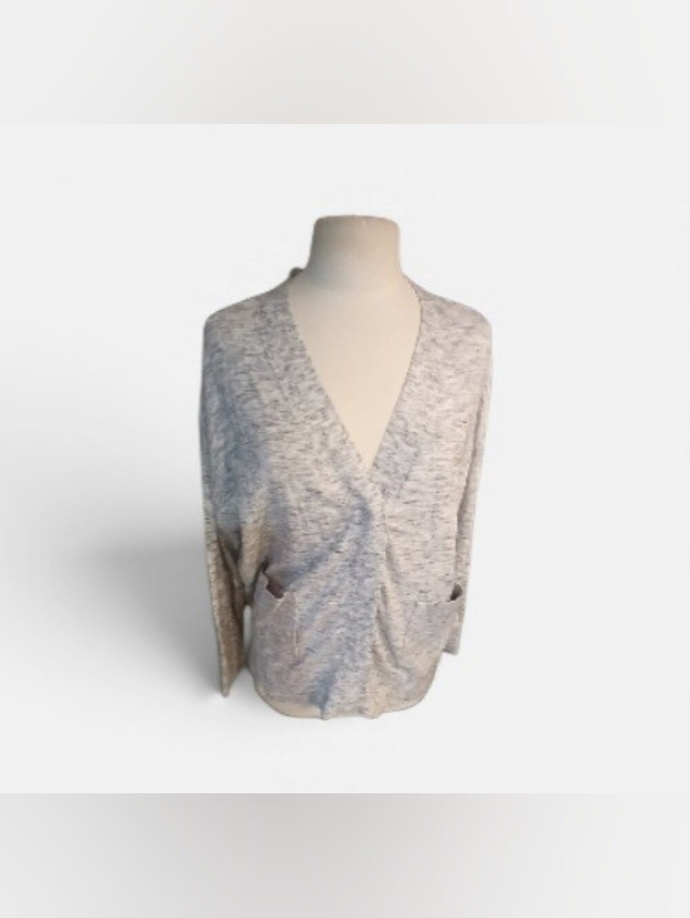 CAbi Snap Button Marble Gray Knit Cardigan Size M Slouchy Style - Picture 10 of 10